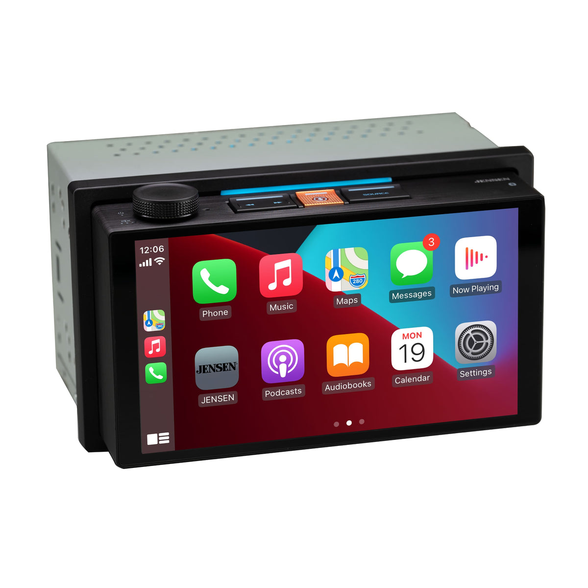 Jensen - 7" Double DIN Top Mount Control Touchscreen Car Stereo | Wireless Apple CarPlay & Android Auto | Backup Camera Input - Black