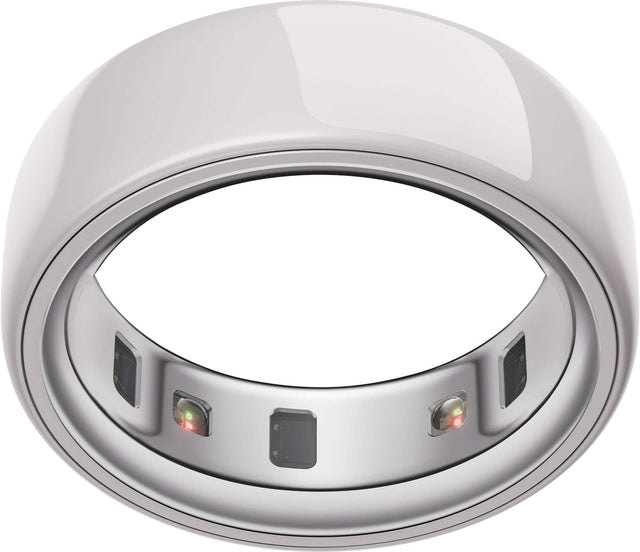 Front. Oura - Ring 4 Ceramic - Smart Ring - Size Before You Buy with OR4 Sizing Kit - Size 7 - Cloud.