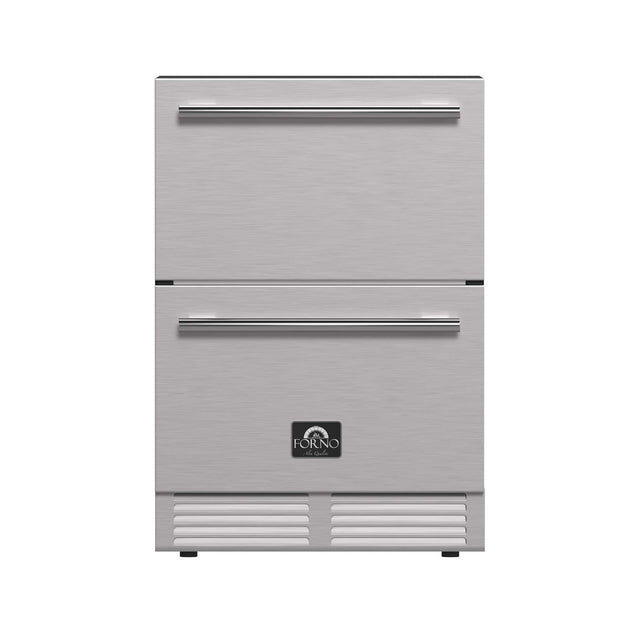 Front. Forno Appliances - Cosenza 24" Built-In Indoor/Outdoor Drawer Freezer with Ice Maker - Stainless steel.