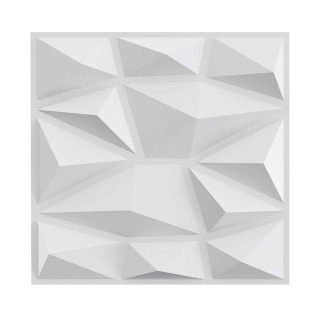 Front. Costway - Costway 100 Pack 3D Wall Panels, PVC Diamond Textured Wall Tiles for Living Room Bedroom - White.