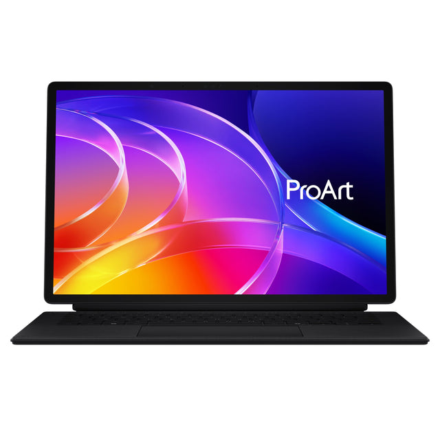 Front. ASUS - ProArt PZ14 14" OLED 3K Touch Detachable Laptop - Snapdragon X2 Elite 18-Core - 32GB RAM - 1TB SSD - Copilot+ PC - Nano Black.