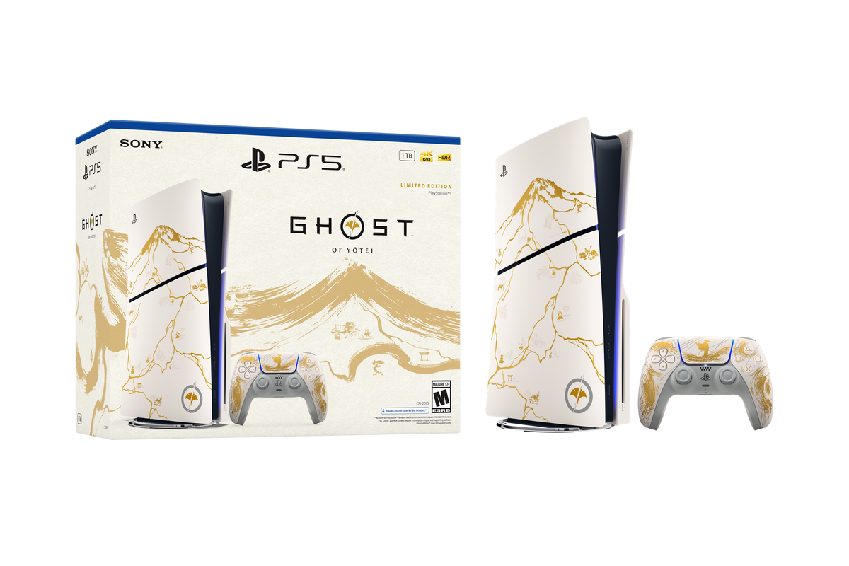 PlayStation 5 Slim Console – Ghost of Yōtei Gold Limited Edition Bundle