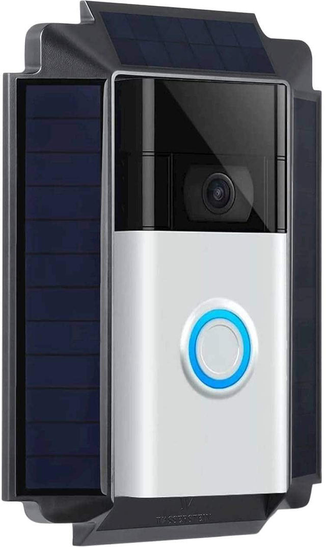 Front. Wasserstein - Mountable Solar Charger For Ring Video Doorbell 1 (2nd Generation 2020) - Black.