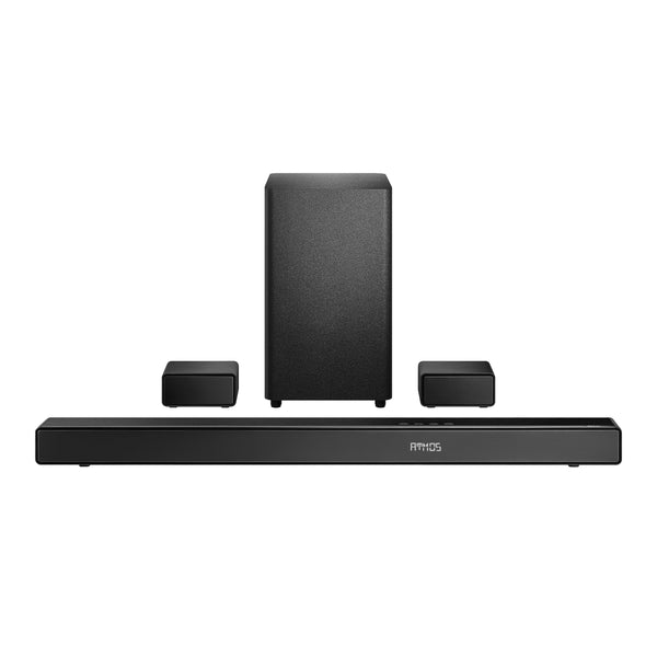 Insignia™ - 5.1.2 Channel Home Theater Soundbar with Wireless Subwoofer and Rear Speakers, Dolby Atmos, DTS:X, Bluetooth - Black