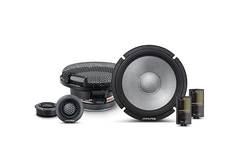 Alpine - R-Series 6.5" 2-Way Hi-Resolution Component Car Speakers with Glass Fiber Reinforced Cone (Pair) - Black
