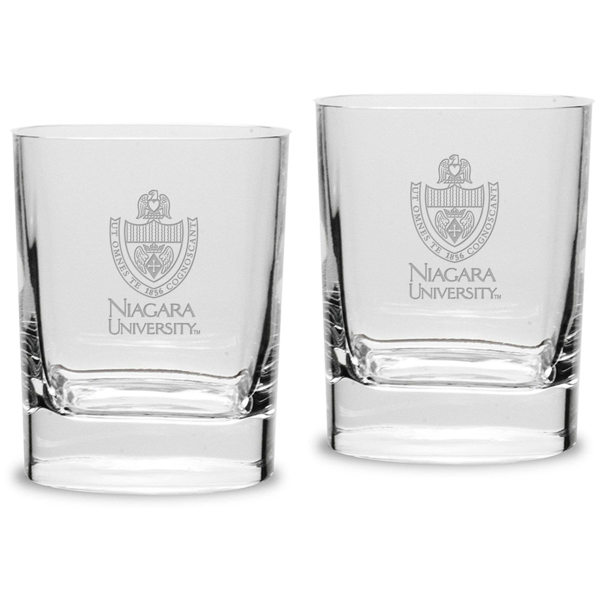 Jardine - Niagara University Purple Eagles 11.75oz. Square Double Old Fashioned Glass Set - Multicolor
