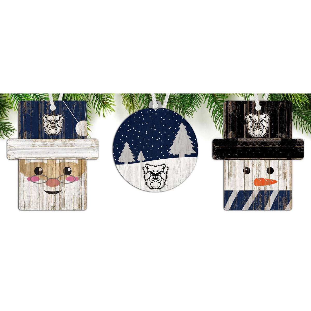 Fan Creations - Butler Bulldogs 3-Pack Ornament Set - Multicolor