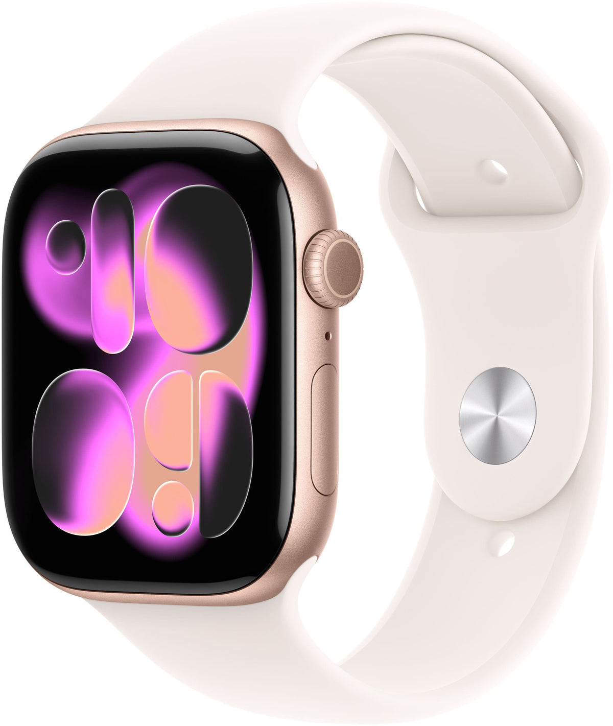 Apple Watch Series 11 (GPS+Cellular) 46mm Aluminum Case with Light Blush Sport Band - S/M - Rose Gold (AT&T) - (2025)