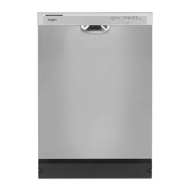 Front. Whirlpool - 24 inch Front Control Built-In Dishwasher with Boost Cycle and 57 dBA - Stainless Steel.