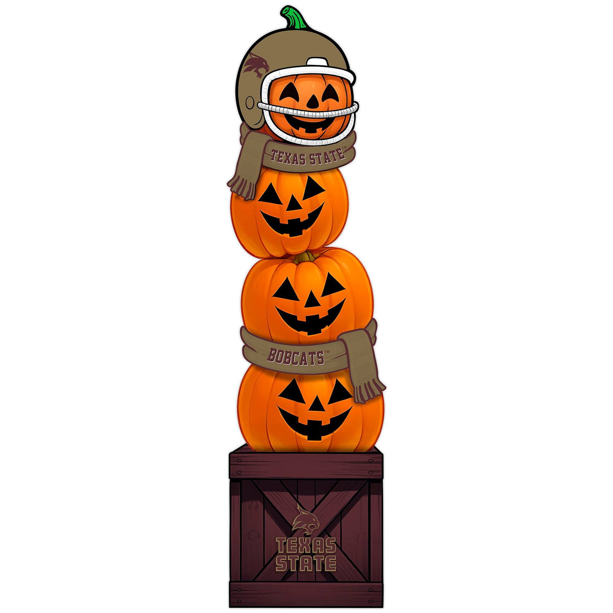 Fan Creations - Texas State Bobcats 31" Stacked Pumpkin Leaner - Multicolor