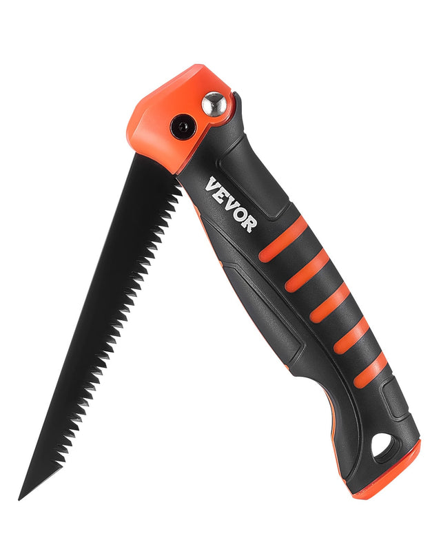 Front. VEVOR - Folding Jab Saw, 5 in Foldable Jab Saw with Soft Grip Handle,Folding Drywall Saw with Triple Ground Teeth and Sharp Tip - Black.