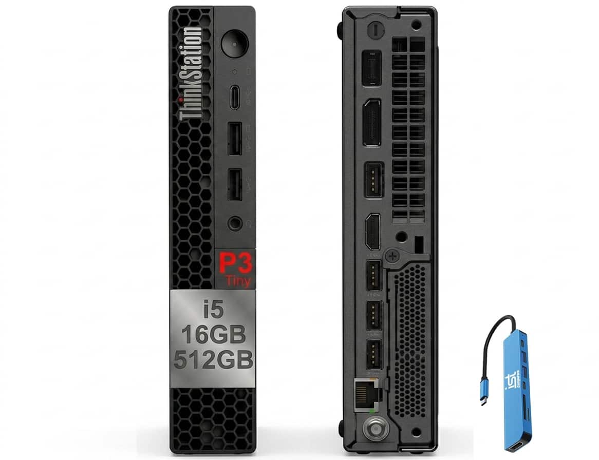 Lenovo - ThinkStation Desktop Mini PC P3 Tiny Workstation - Intel Core i5-14500 with 16GB Memory - 512GB SSD  - WIFI - Win 11Pro
