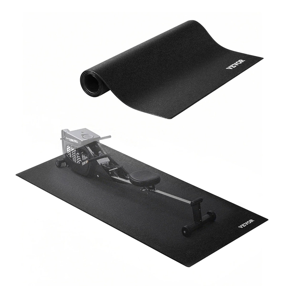 VEVOR - Treadmill Mat for Carpet Floor, 23.62" x 51.18" x 0.16" Exercise Equipment Mat for Elliptical and Walking Pad - Black