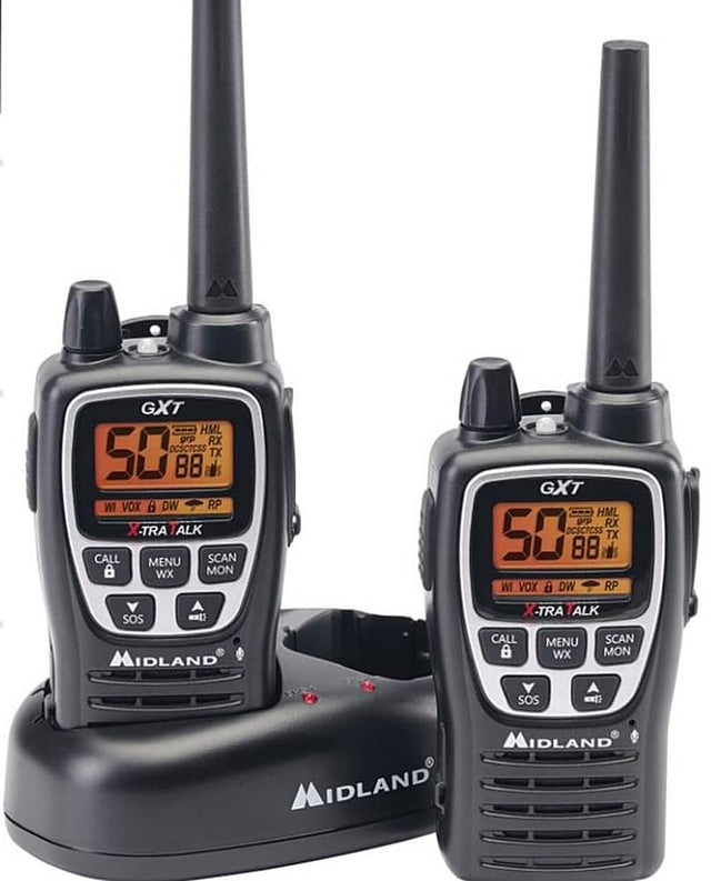 Angle. Mid Atlantic - GXT3000 22-Channel GMRS Two Way Radio (Pair) - Black.
