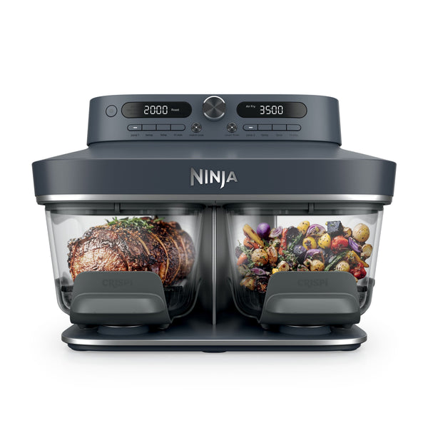 Ninja - CRISPi Pro 6-in-1 DualZone Glass Air Fryer, 8 quart, Dishwasher safe - Cyberspace