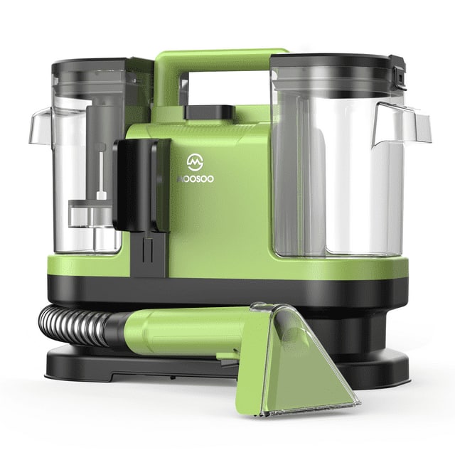 MOOSOO - Carpet Cleaner Machine - Portable Spot Stain Cleaner, Deep Cleaning Machine for Furniture,, Stairs, Car and Pet Messes - Green