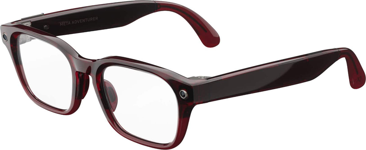 Meta - Adventurer Large - AI Glasses -Smart Features like 12MP Camera, Live Translate- 8+ Hour Battery- Transitions Ruby Lenses - Merlot