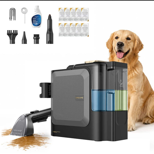 Dreame - N20 Steam Plus Carpet Cleaner, Hot Water Wash, Portable, 17KPa Suction, Great For Pets, Cars, Rugs, Solution Auto-Mix - Black