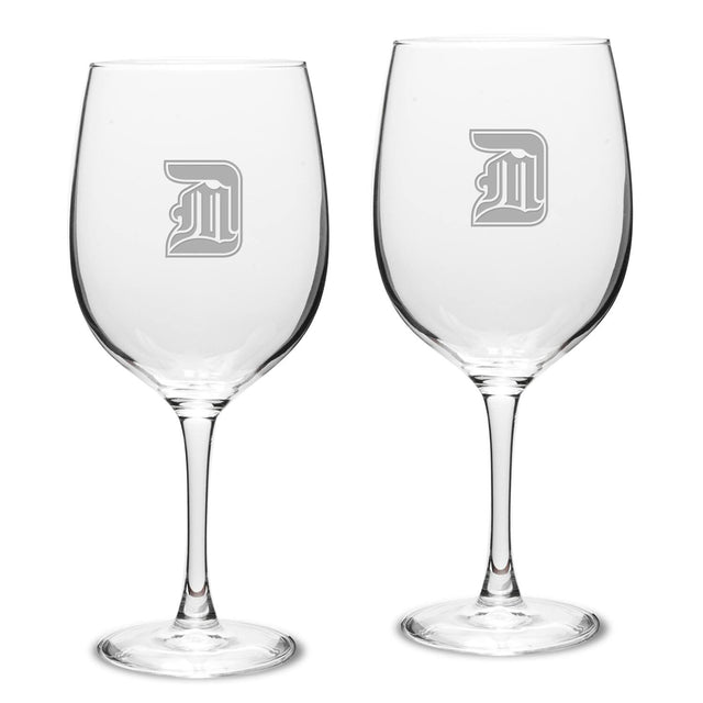 Front. Jardine - Detroit Mercy Titans Logo 19oz. 2-Piece Traditional Red Wine Table Glass Set - Multicolor.