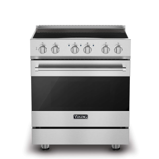 Front. Viking - 30 in. Wide 4 Elements 3-Series Induction Self-Clean Range - Stainless Steel.