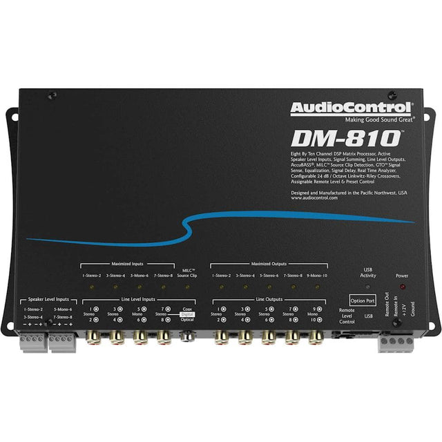 Front. AudioControl - 8-Channel Input 10-Channel Output DSP Matrix Processor - Black.