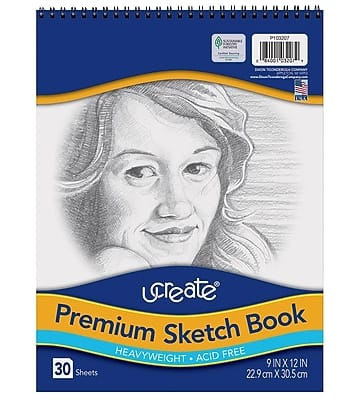 Pacon - Art1st 9" x 12" Spiral Bound Sketch Book, 30 Sheets/Book - White
