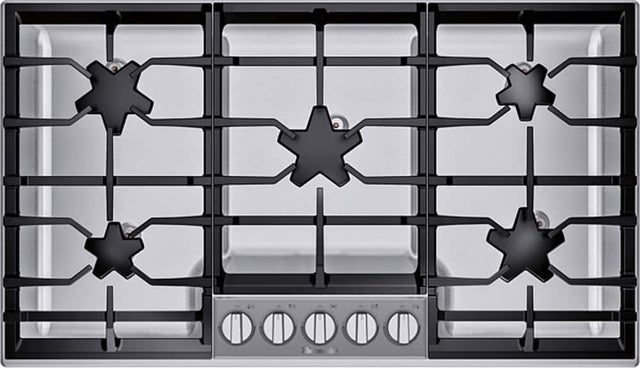 Front. Thermador - Masterpiece 36" Built-In Gas Cooktop with 5 Pedestal Star Burners - Stainless Steel.