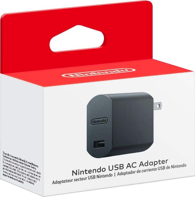 Front. Nintendo - Power Adapter for Nintendo Switch - Black.