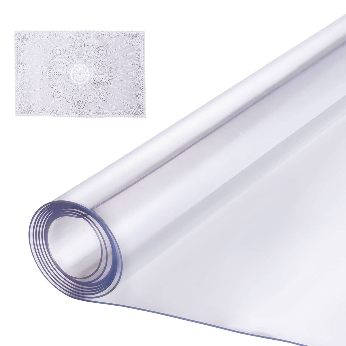 VEVOR - Plastic Table Cover, 54 x 54 Inch 1.5 mm Thick Clear Table Protector, Square PVC Desk Mat - Transparent