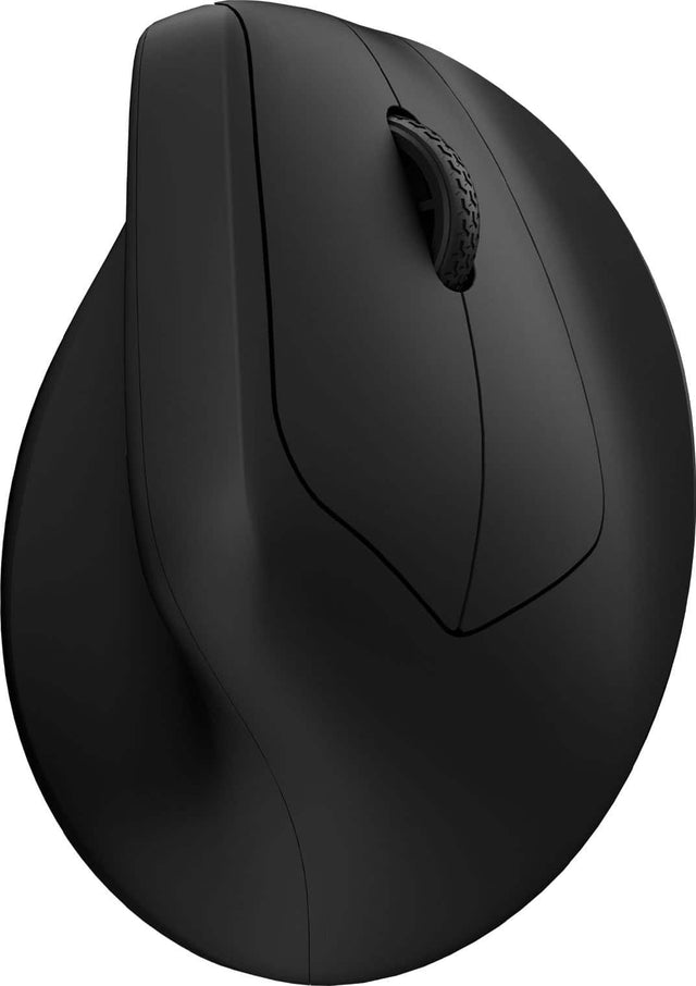 Front. Keychron - M5 Ergonomic Wired & Wireless Laser Mouse w/ Macro Button & Fast-Scrolling Metal Wheel, For Windows PC & Mac - Black.