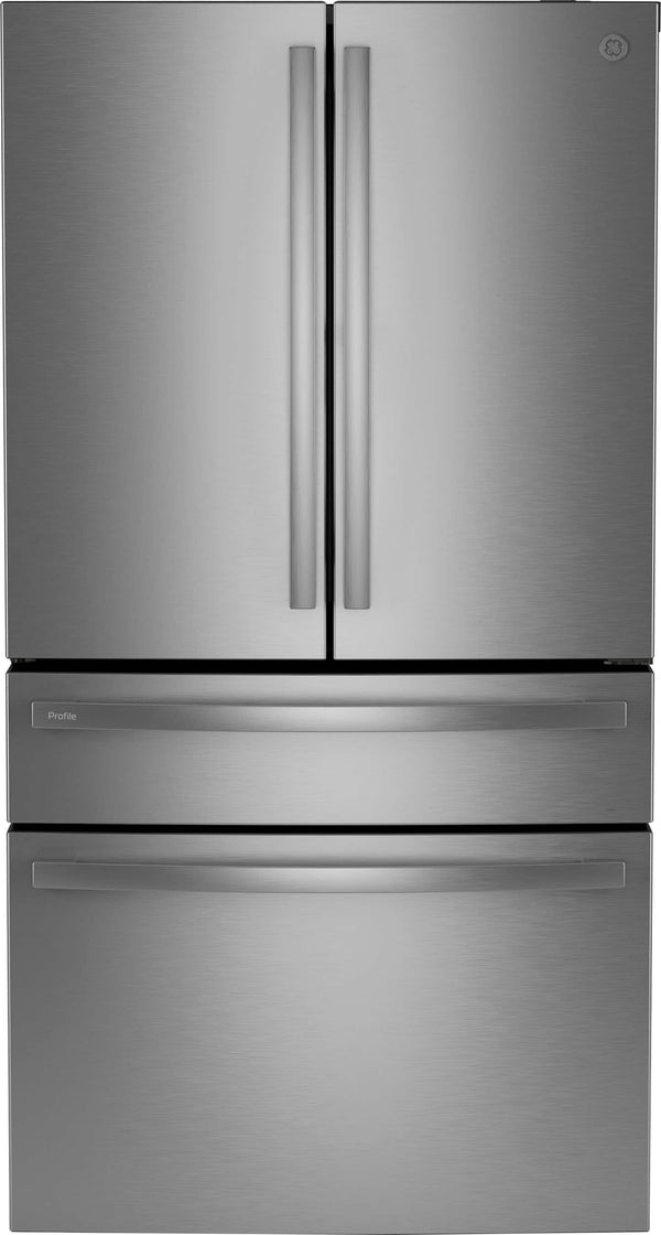 GE Profile - 36 in. Wide 28.7 Cu. Ft. 4-Door French Door Smart Refrigerator with Dual-Dispense AutoFill Pitcher - Stainless Steel