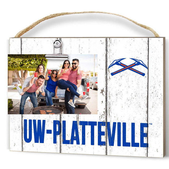 Front. Jardine - Wisconsin-Platteville Pioneers 8" x 10" Weathered Clip It Frame - White.