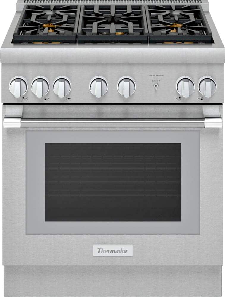 Thermador - Pro Harmony 30 in. Wide 4.4 Cu. Ft. Freestanding Gas Convection Range with Manual cleaning and 5 Burners - Stainless Steel