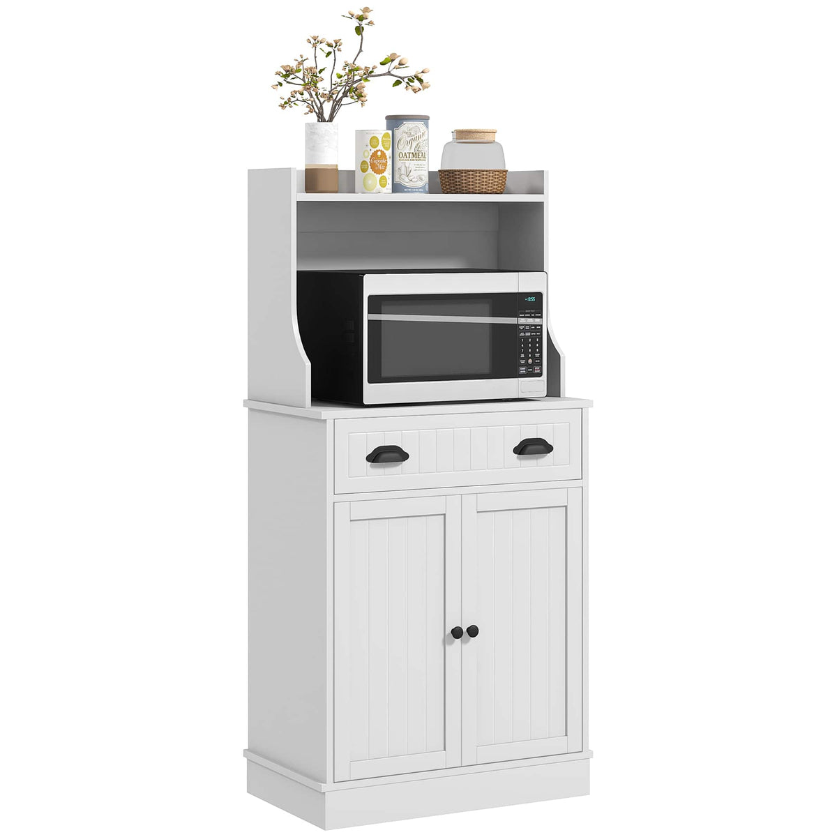 Homcom - Microwave Cabinet with Drawer, Cabinet and Adjustable Shelf