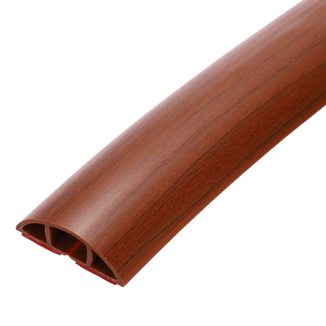 Front. Unique Bargains - 10ft Floor Cord Cover, Self Adhesive Cord Hider 0.5" W x 0.3" H for Cable Management & Protector - Walnut Brown Wood.