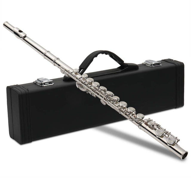 Front. Winado - C Flutes with E-split, Orchestra Closed Hole Flute Kit for Beginners & Professionals, 16 Keys Musical Nickel Flute.