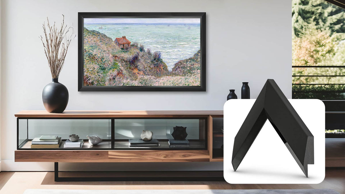 Deco TV Frames - 75" Slim Bezel for Samsung The Frame and Frame Pro TV - Modern Tuxedo Black