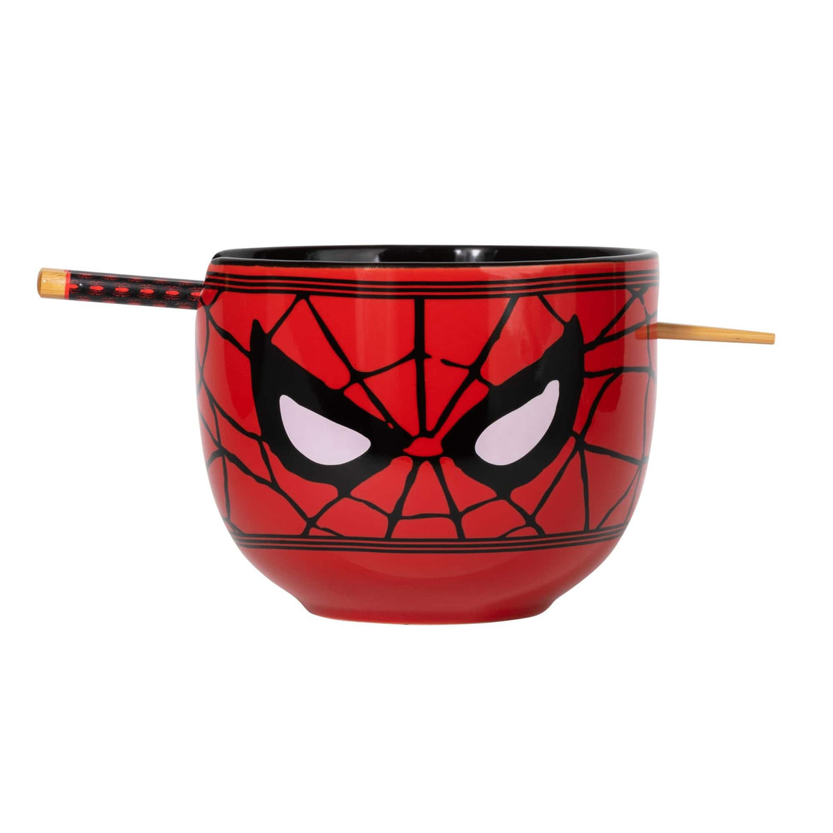 Marvel - Spider-Man Face 20-Ounce Ramen Bowl and Chopstick Set - Multi-Colored