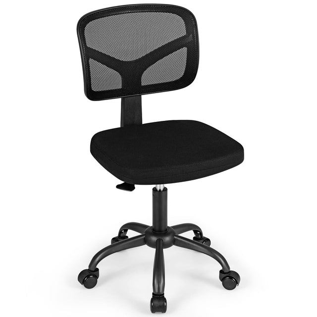 Front. Costway - Costway Height-adjustable Kids Study Chair, Swivel Mesh Desk Chair with 5 Rolling Casters - Black.