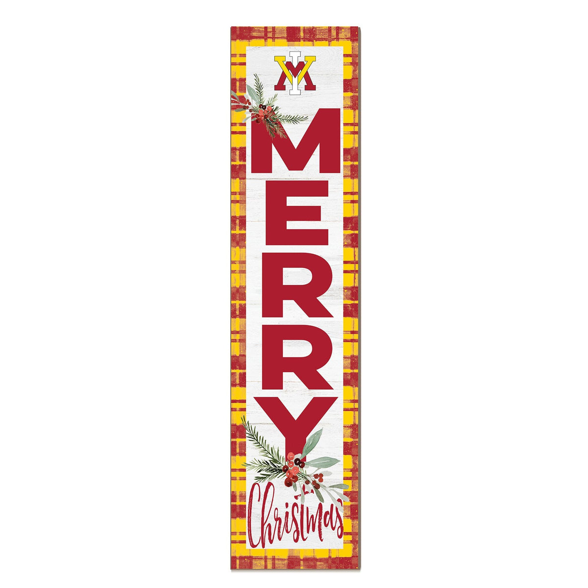 Jardine - Virginia Military Institute Keydets 12'' x 48'' Outdoor Merry Christmas Leaner - White