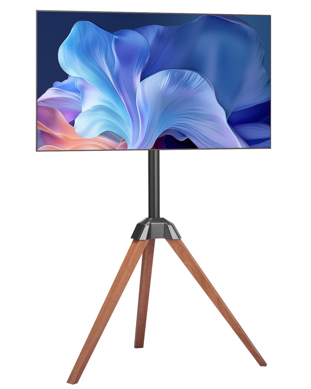 VEVOR - Tripod Easel TV Stand, for 40-65 inch Flat Screen/Curved TVs Up to 99 lbs, 18° Left-Right Rotation Portable TV Stand - Black