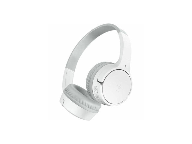 Front. Belkin - Belkin AUD002btWTV3 SoundForm Mini Wireless On-Ear Headphones for Kids - White - White.