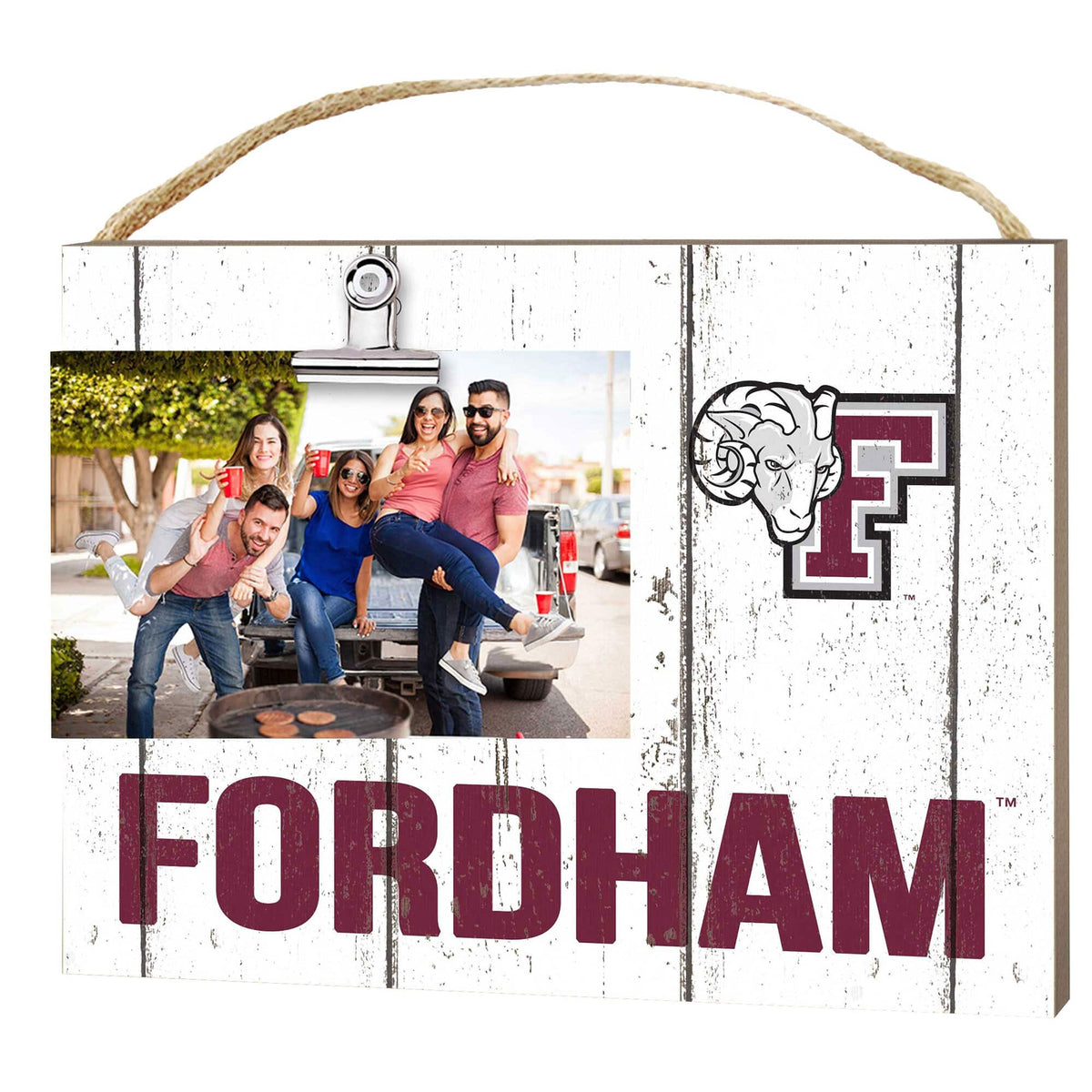 Jardine - Fordham Rams 8" x 10" Weathered Clip It Frame - White