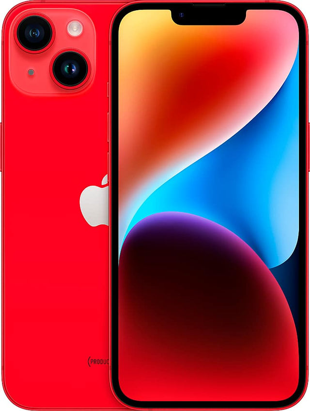 Front. Apple - iPhone 14 128GB (Unlocked) - (PRODUCT)RED.