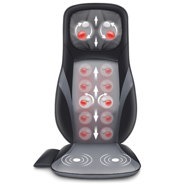 Front. Snailax - Snailax Shiatsu Back Massager with Heat & Deep Kneading Massage Chair Pad - black.