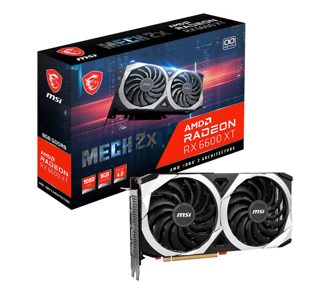 Front. MSI - AMD Radeon RX 6600 XT MECH 2X 8G OC GDDR6 PCI Express 4.0 Gaming Graphics Card - Black.