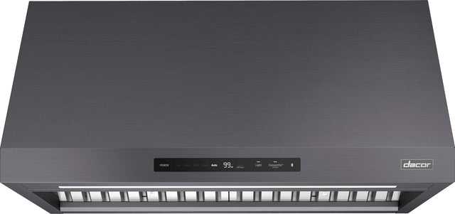 Front. Dacor - 36" Externally Vented Canopy Range Hood with AutoConnect™ - Graphite Steel.
