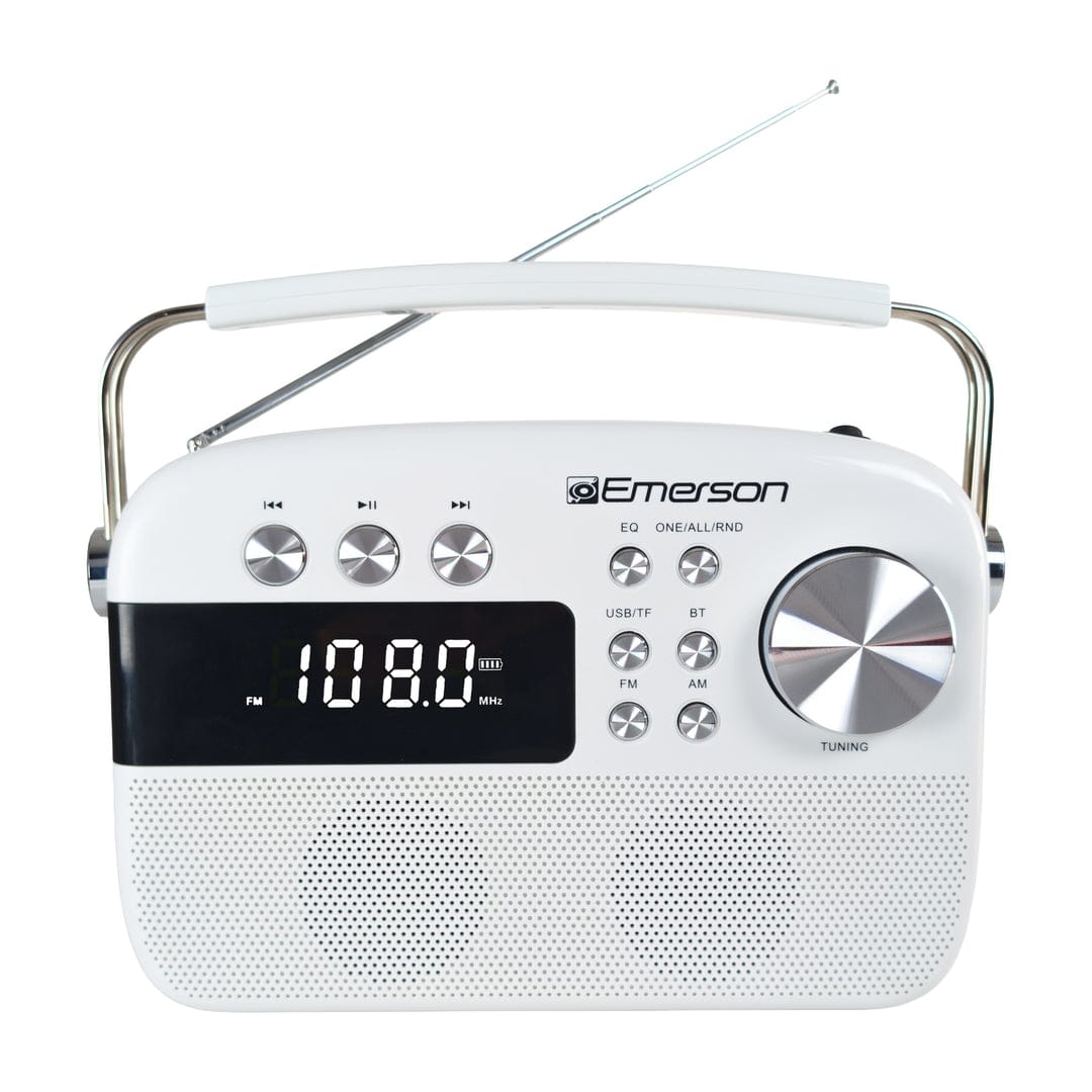 Emerson - Portable Bluetooth® Retro Radio with Built-in Rechargeable Battery