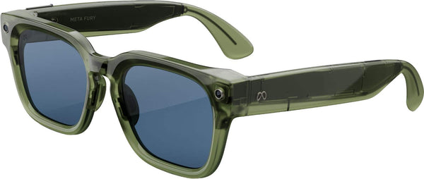 Meta - Fury - AI Glasses - Smart Features like 12MP Camera, Live Translate - 8+ Hour Battery - Light Blue Atlantic Lenses - Racing Green