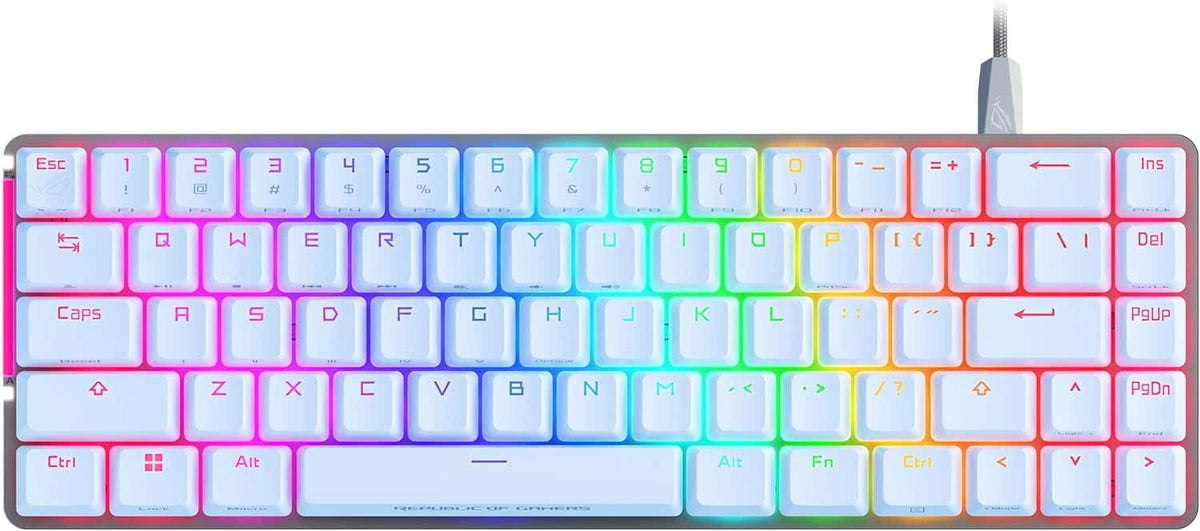 ASUS - ROG Falchion Ace 65% RGB Compact Gaming Mechanical Keyboard, Lubed ROG NX Red Switches & Switch Stabilizers, Sound-Dampe - White